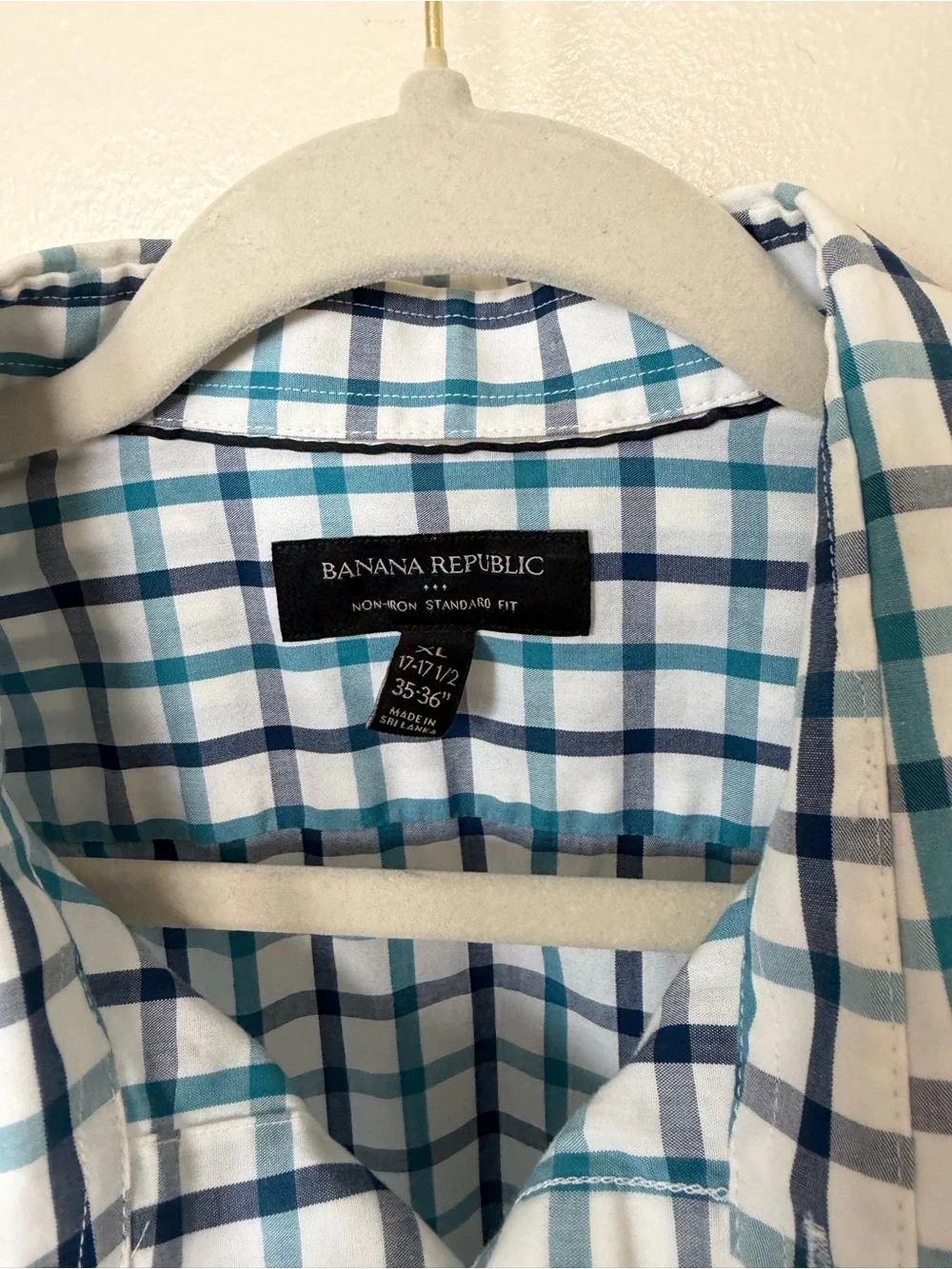 BANANA REPUBLIC Non-Iron Standard & Classic Fit Plaid Button Front Long Sleeves